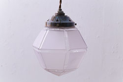 フランスアンティーク　モダンなデザインの多面体のペンダントライト(天井照明、吊り下げ照明)