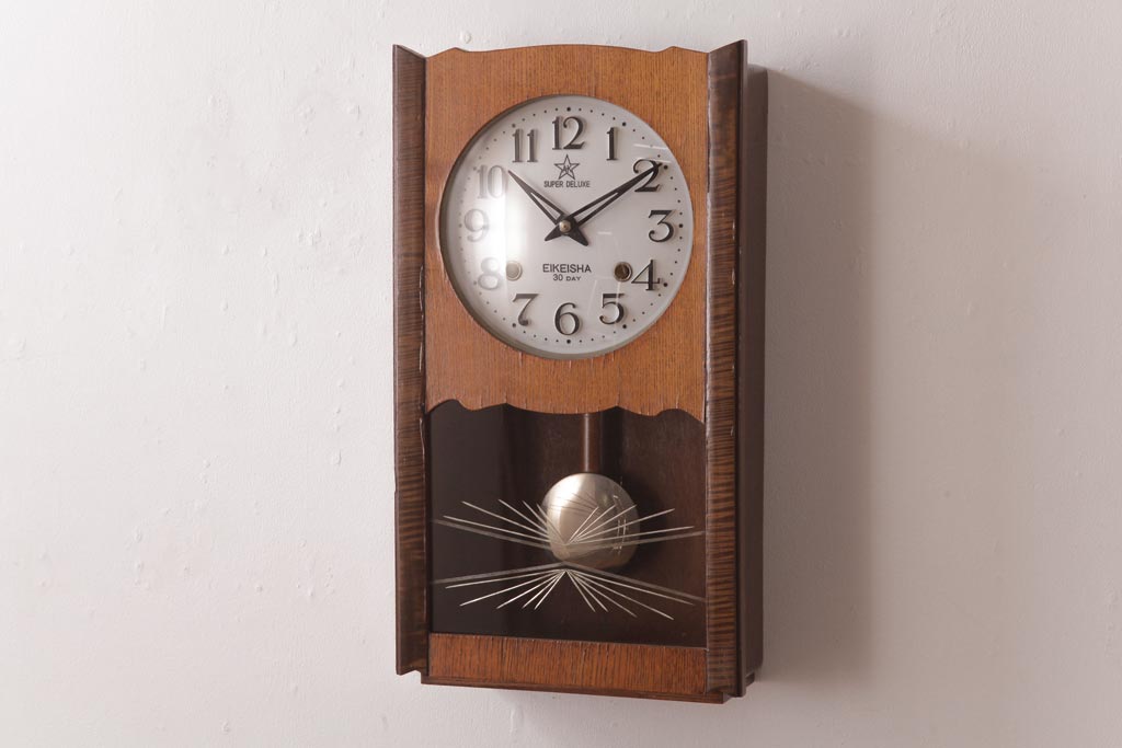 昭和　アンティーク　栄計舎　振り子時計　壁掛け　時計　レトロ