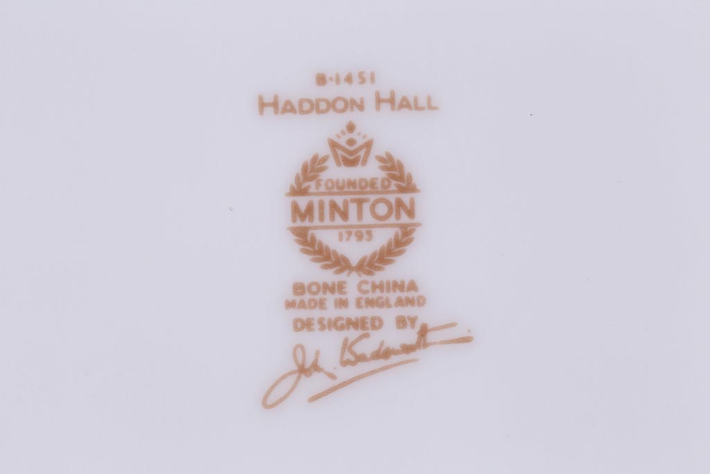 中古　イギリス　MINTON(ミントン)　Haddon Hall(ハドンホール)　ティーセット(カップ&ソーサー、プレート)(2)