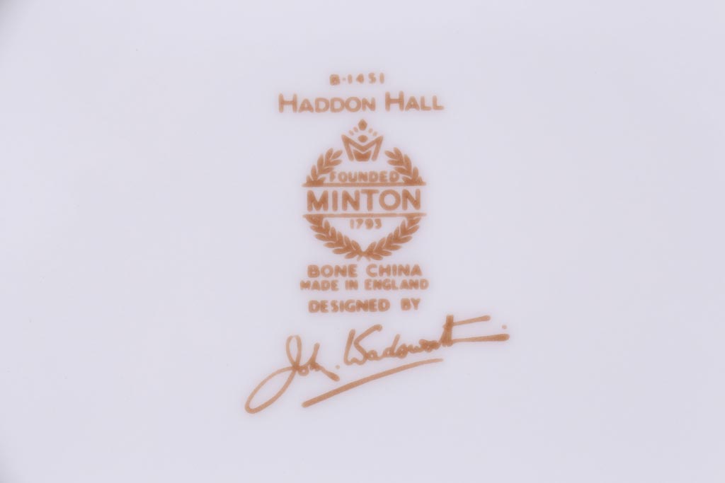 中古美品　イギリス　MINTON(ミントン)　Haddon Hall(ハドンホール)　プレート3枚セット(オーバルトレー、サービスボウル)