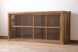 アンティーク家具　ストリップド(剥離)　前面ニレ材　シンプルな戸棚(飾り棚、収納棚)(R-036382)