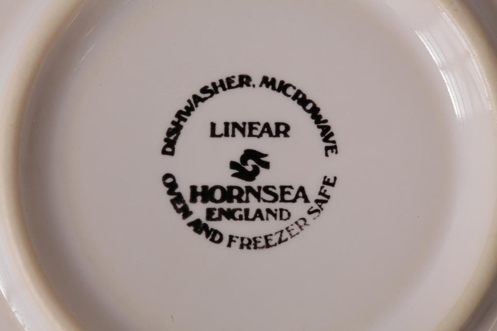 アンティーク雑貨　イギリスビンテージ　HORNSEA(ホーンジー)　LINEAR(リニア)　カップ&ソーサー2客セット(洋食器)(R-036412)