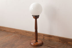 アンティーク照明　木製支柱とつまみがおしゃれなスタンドライト(照明、フロアスタンド)(R-036980)