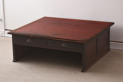 アンティーク家具　明治大正期　赤みがかった色味が素敵な大きなサイズの文机(座机、ローテーブル、センターテーブル)(R-037258)