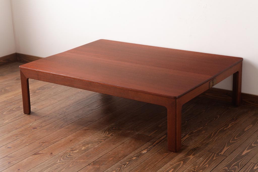 レトロ家具 エンジュ材 漆塗り 折り畳み式の珍しい座卓(ローテーブル