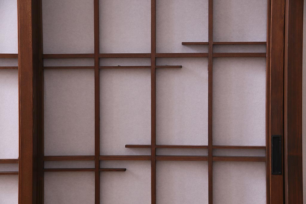ラフジュ工房オリジナル　アンティーク建具リメイク　扇菊　こだわりの和空間づくりが叶う脚付きサイドボード(書院戸、組子、キャビネット)(R-037605)