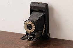 アンティーク雑貨　クラシックカメラ　イギリスアンティーク　ENSIGN(エンサイン)　POCKET TWENTY　ポケット20(蛇腹カメラ)(R-038099)