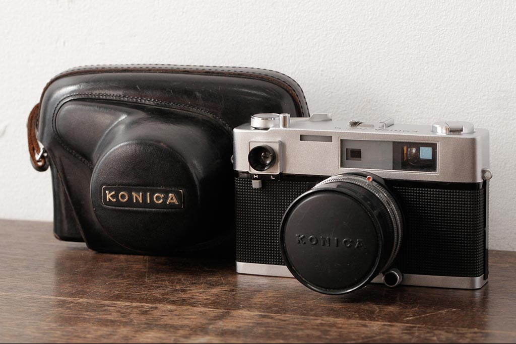 ビンテージ雑貨 KONICA(コニカ) Auto S ヴィンテージカメラ ケース付き