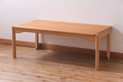 リメイク　両面引き出し付き　レトロな佇まいが魅力的なセンターテーブル(作業台、ローテーブル)(1)