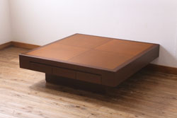 中古　CONDE HOUSE(カンディハウス)　ウォールナット材　北欧モダンなお部屋にもおすすめなセンターテーブル(リビングテーブル、コーヒーテーブル、座卓)(R-039141)