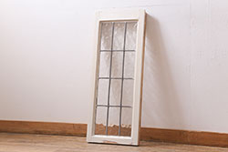 アンティーク建具　イギリスアンティーク　揺らぎが美しいステンドグラスのペイントフィックス窓(明り取り)(R-39247)