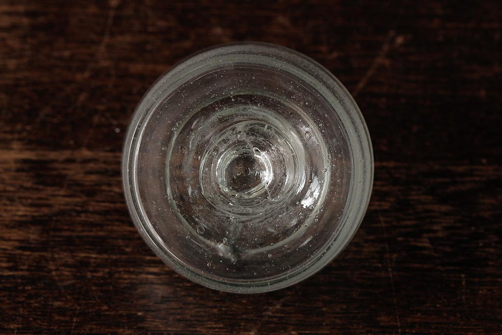 アンティーク雑貨　レトロ雑貨　アンティークボトル　小さな蓋付きガラス瓶5個セット(ガラスビン)(R-039455)