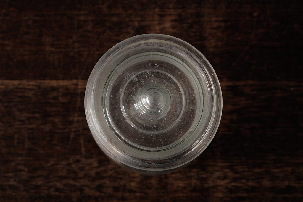 アンティーク雑貨　レトロ雑貨　アンティークボトル　小さな蓋付きガラス瓶5個セット(ガラスビン)(R-039456)