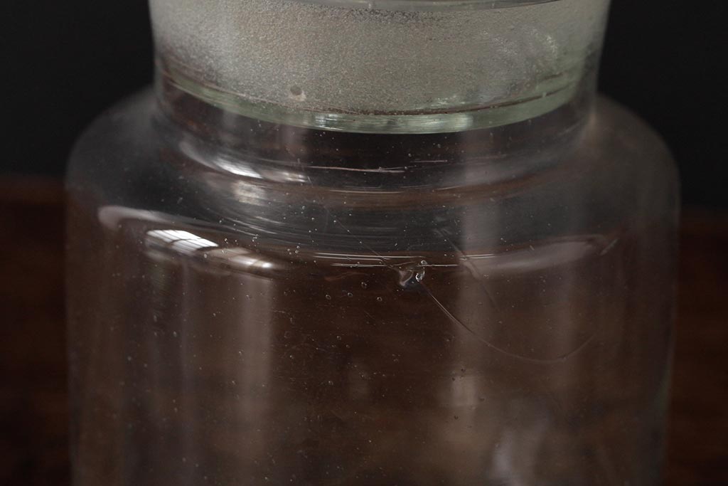 アンティーク雑貨　レトロ雑貨　アンティークボトル　小さな蓋付きガラス瓶5個セット(ガラスビン)(R-039458)