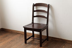 中古　北海道民芸家具　HM620　滑らかな木肌が上品なラダーバックチェア(椅子、ダイニングチェア)(R-039518)