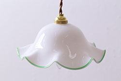 和製アンティーク　昭和レトロ　色ガラスが珍しいペンダントライト(電笠、天井照明、吊り下げ照明)(R-069905)