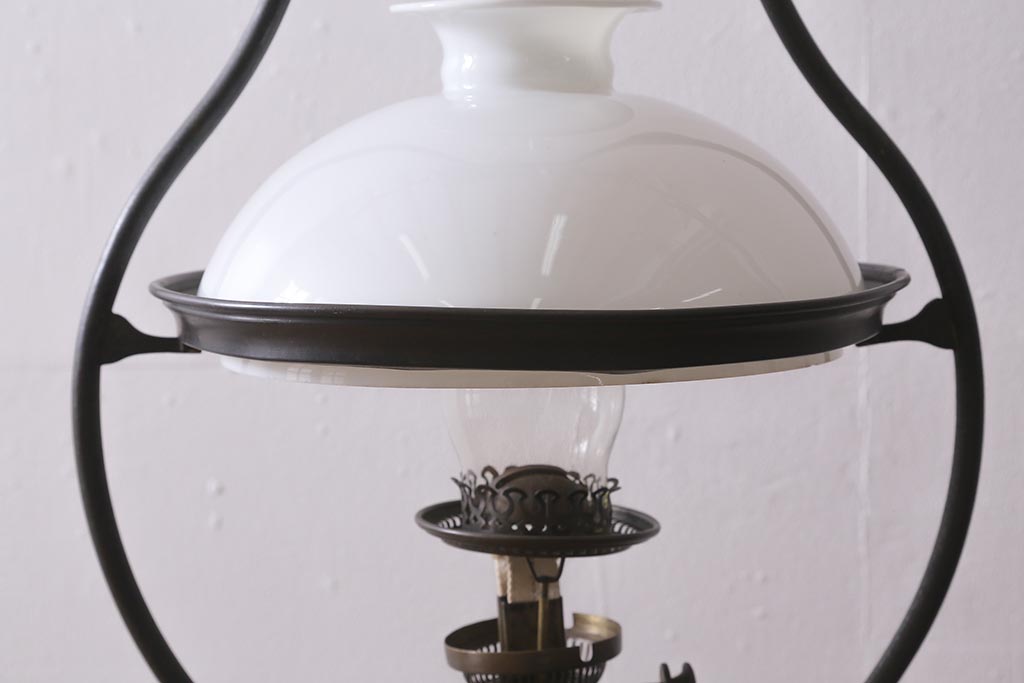ヴィンテージ雑貨　イギリスビンテージ　8分芯　HINKS　1950年　メンズライクにおすすめな吊り下げ式オイルランプ(ランタン、ハンギングランプ)(R-039933)