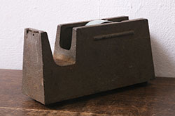 ヴィンテージ雑貨　アイアン　鋳造　シャビーなテープカッター(テープディスペンサー、ディスプレイ雑貨、ビンテージ)(R-040134)