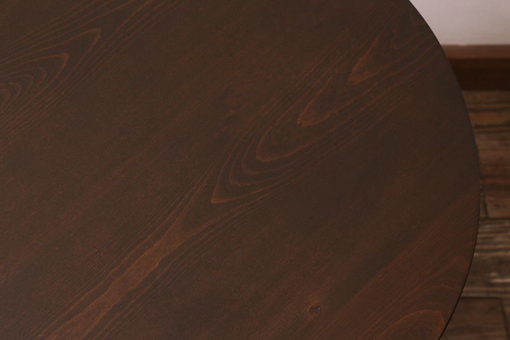 和製アンティーク　昭和初期　シックな色味のスタイリッシュなコーヒーテーブル(カフェテーブル、サイドテーブル、ラウンドテーブル、丸テーブル)(R-040232)
