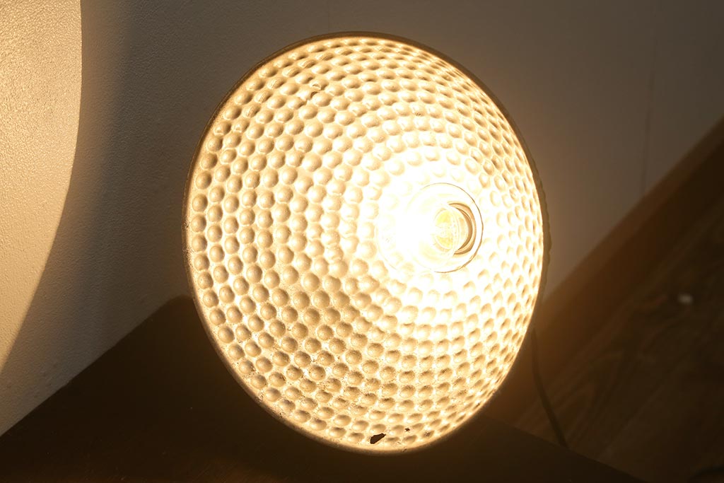 ビンテージ照明　インダストリアル　アルミシェードが目を引くクリップライト(デスクライト、照明)(R-040440)