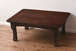 アンティーク家具　和製アンティーク　明治大正期　総栗材一枚板　味わい深い佇まいが素敵な小さな座卓(ローテーブル)(R-040602)