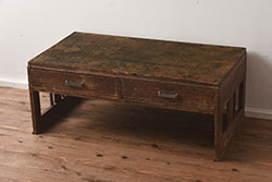 アンティーク家具　和製アンティーク　昭和初期　使い込まれた質感が味のある文机(座机、ローテーブル)(R-040603)