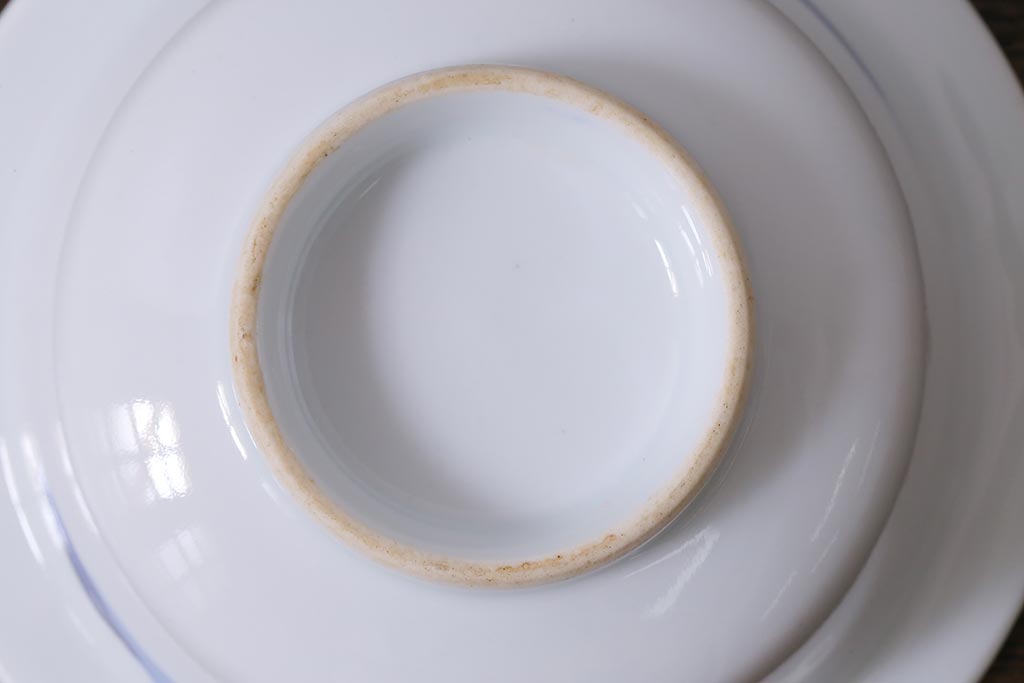 アンティーク雑貨　明治期　金彩色絵染付向付3点セット(小鉢、小皿、和食器)(R-040846)