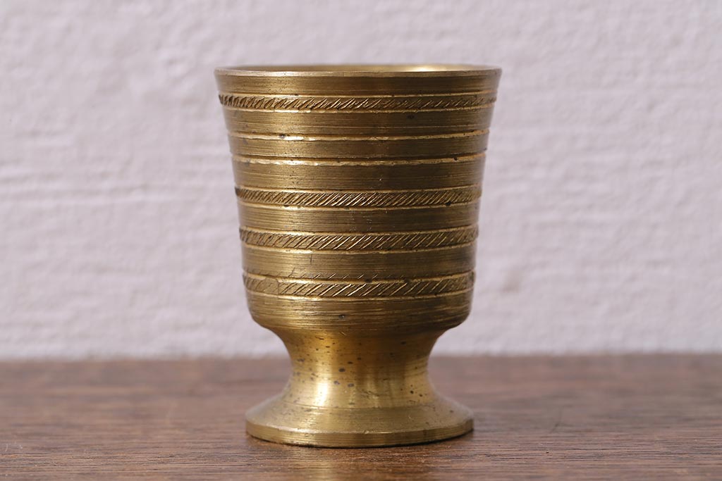 ヴィンテージ雑貨　フランスビンテージ　青銅製のスパイスマッシャー(すり鉢、すりこぎ)(R-041477)