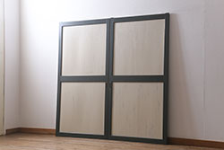 アンティーク建具　イギリスアンティーク　ステンドグラスがおしゃれな木製ドア1枚(木製扉、ガラス扉、玄関ドア)(R-063755)