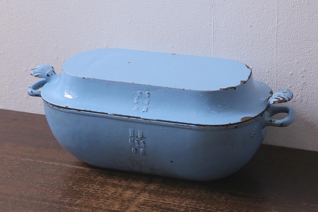 ヴィンテージ レトロ 骨董 ロイヤルコペンハーゲン 黒と青の蓋付ボックス