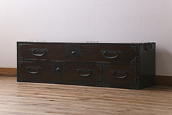 和製アンティーク　明治大正期　前面ケヤキ材　刀箪笥をリメイクしたサイドボード(リビングボード、チェスト、収納棚、テレビボード)(R-042596)