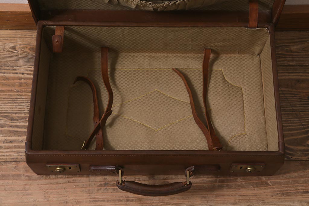 アンティーク雑貨　レトロな魅力が漂うトランク(鞄、カバン、収納、ディスプレイ)(R-042819)