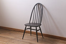 ヴィンテージ家具　ERCOL(アーコール)　ペイント　ブラックカラーが格好良いクエーカーチェア(ダイニングチェア、椅子、ビンテージ)(R-042943)