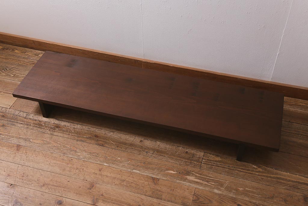 アンティーク家具　カツラ材一枚板　大正昭和初期のシンプルな裁ち板(ローテーブル、作業台、飾り台、陳列台)(R-043033)