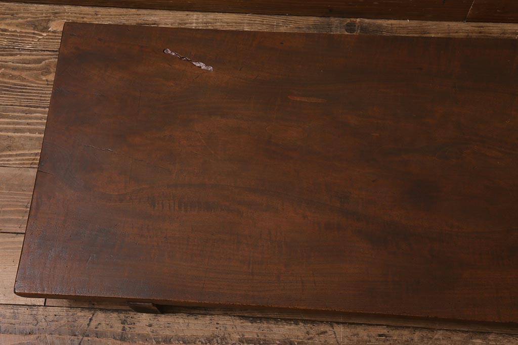 アンティーク家具　大正昭和初期　栃の木一枚板　大振りなサイズの裁ち板(ローテーブル、作業台、飾り台、陳列台)(R-043036)