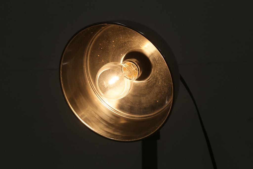 ビンテージ照明　レトロやメンズライクのお部屋におすすめなアイアン製のスタンドライト(フロアスタンド)(R-043366)