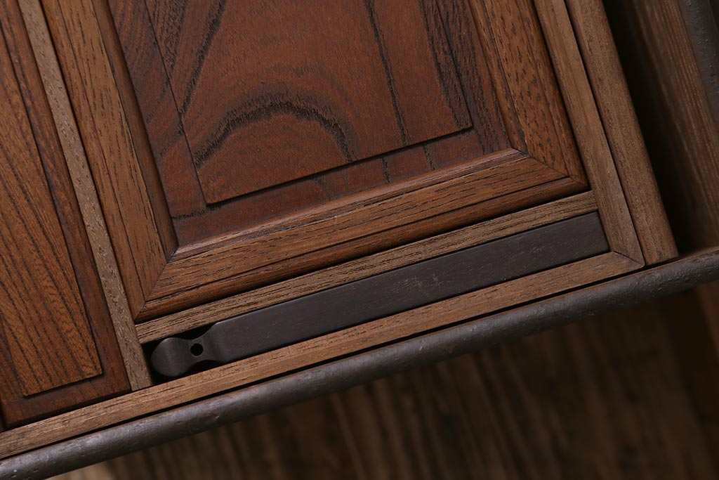 アンティーク家具　桑・欅・桐材　真鍮金具　上手物の小引き出し(裁縫箱)(R-043383)