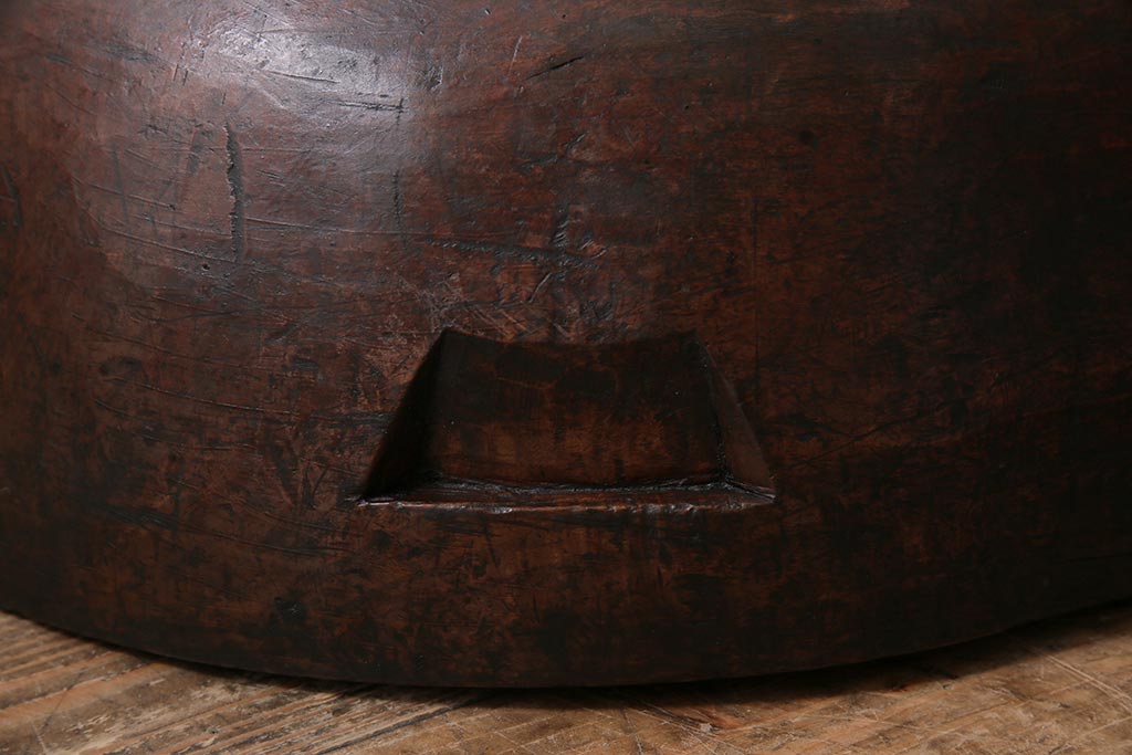 古民具　骨董　和製アンティーク　大正昭和初期　木製のこね鉢(木鉢)(R-043801)