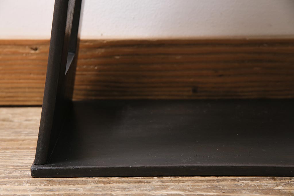 アンティーク雑貨　和製アンティーク　昭和初期　ペイントカラーが格好良い踏み台(ステップ、飾り台、花台)(R-043815)