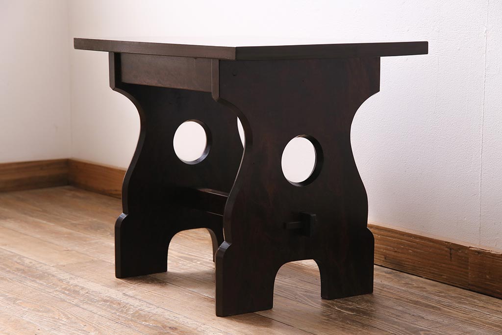 中古　松本民芸家具　和モダンスタイルにおすすめの12型茶卓2(サイドテーブル)(R-044001)