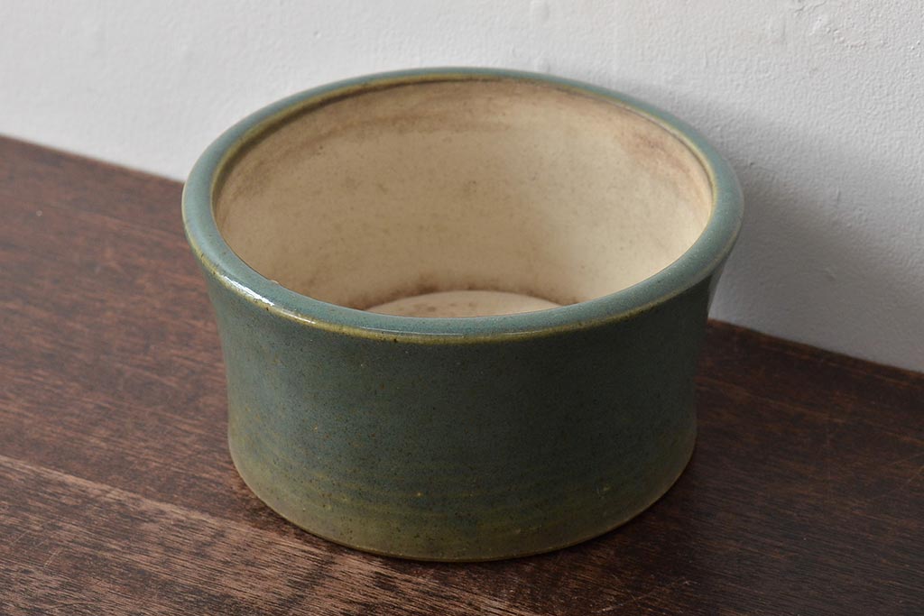 明治〜大正 古い青磁植木鉢(中国支那鉢?緑釉)(R-044325) | ラフジュ工房