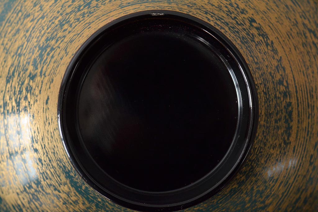 輪島塗　金かすみ　蒔絵　黒塗　丸形　吸物椀5客(蓋付き椀、お椀、漆器)(R-044673)