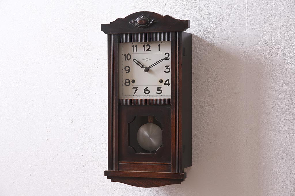 柱時計】昭和レトロ 精工舎 機械式柱時計 ボンボン時計 壁掛け時計 