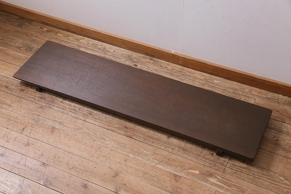 アンティーク家具　朴の木一枚板　明治大正期の味わい深い裁ち板(作業台、飾り台、陳列台)(R-045079)