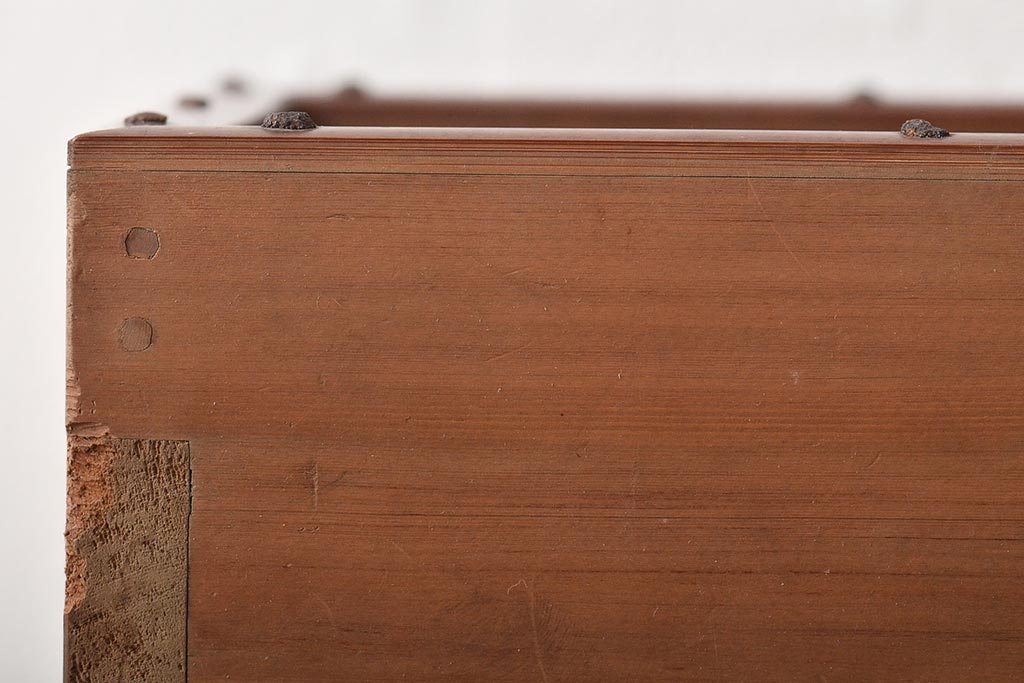 竹に太鼓鋲　珍しい　煙草盆2個セット(収納箱、木箱、小物入れ)(R-045275)