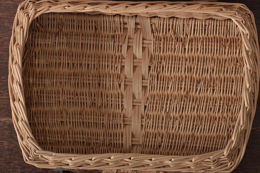 アンティーク雑貨　昭和初期　ナチュラルスタイルにおすすめなバスケット(鞄、カゴ、収納)(R-045276)