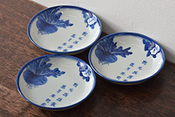 アンティーク雑貨　大正昭和初期　縁起の良い鶴が描かれた上品な木製碗8客セット(漆器、お椀、和食器)(R-039371)
