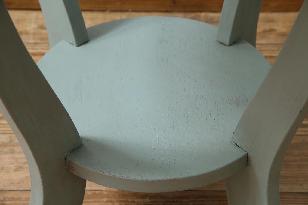 ペイント家具　昭和中期　コーヒーテーブル(ラウンドテーブル、花台)(R-045502)