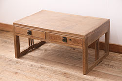 イギリスアンティーク　オーク材　凝った作りの挽物脚が魅力的なラタンスツール(サイドテーブル、椅子、イス、チェア、英国)(R-065836)