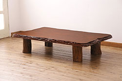 和製アンティーク　古い洋館で使われていた大正ロマンの雰囲気漂うダイニングテーブル(オーバルテーブル、食卓、2人掛け、4人掛け)(R-068666)